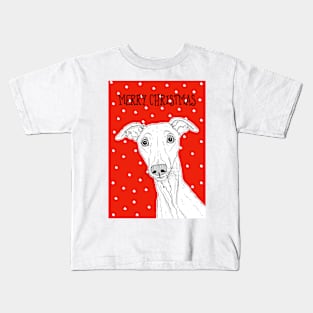 Whippet Christmas Greeting Kids T-Shirt